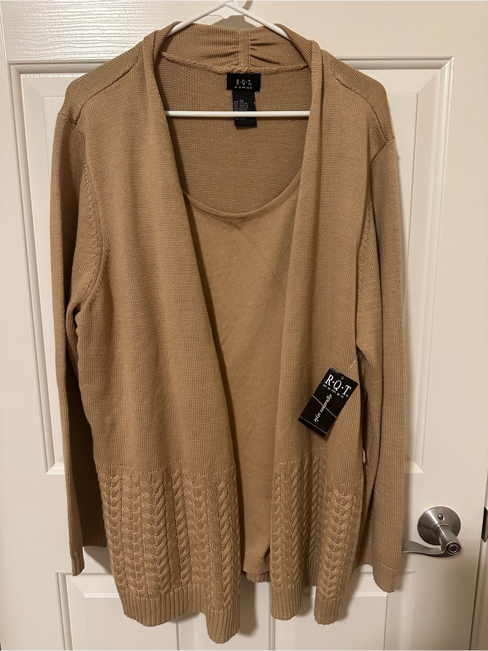 Women’s RQT Woman Tan Sweater Shirt Size 2X XXL NWT